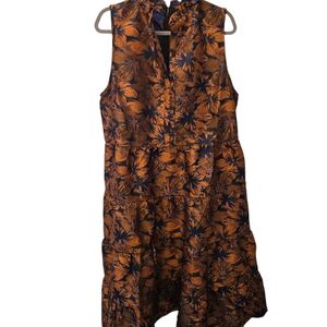 Fate Women's High Low Dress - Orange and Black Floral